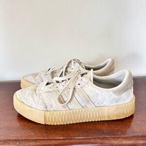 Adidas Womens Sambarose EE4676 Gray Camo Casual Shoes Sneakers Size 8.5